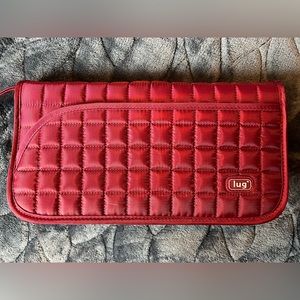 Lug large wallet. Burgundy. Zippered. Clutch style. Never used.